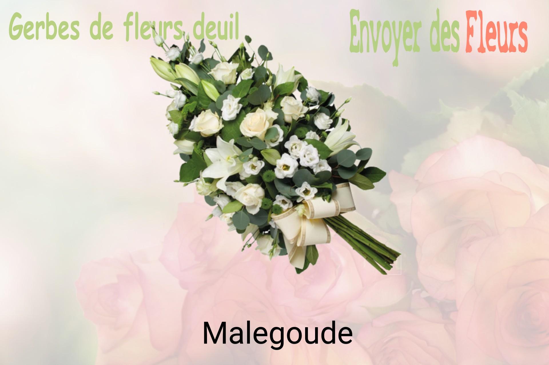 Gerbe de fleurs de deuil livrée à Malegoude